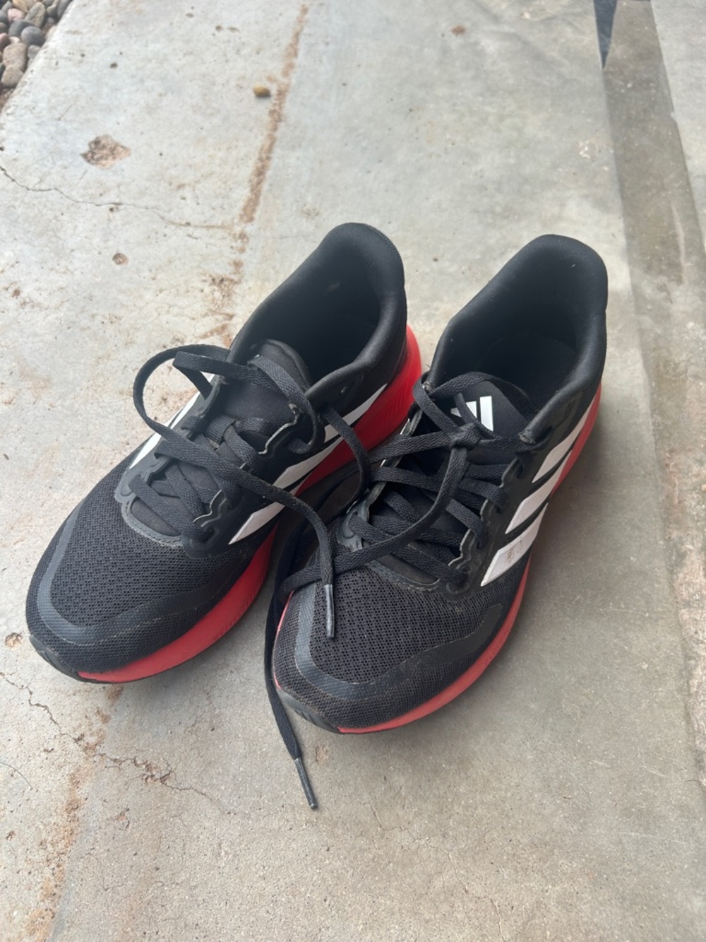 Kids  Black and Red tennis  Shoes with White Accents
